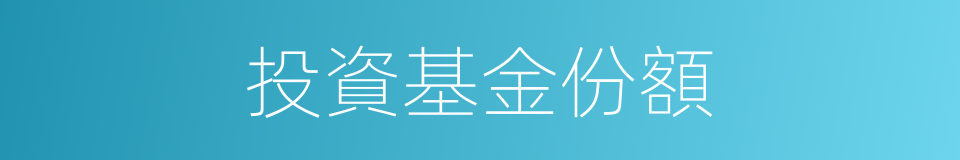 投資基金份額的同義詞