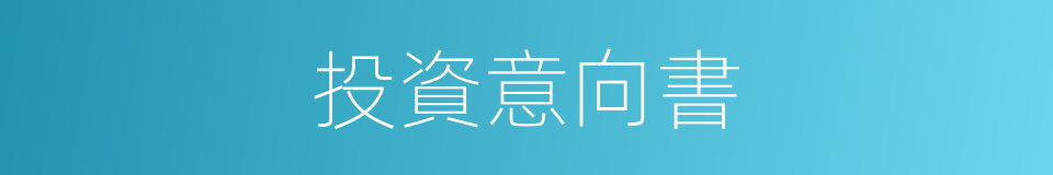 投資意向書的同義詞
