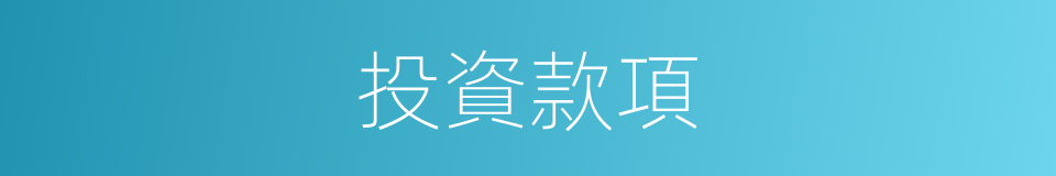 投資款項的同義詞