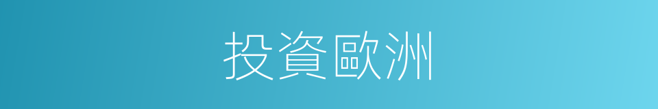 投資歐洲的同義詞