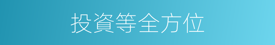 投資等全方位的同義詞
