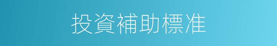 投資補助標准的同義詞