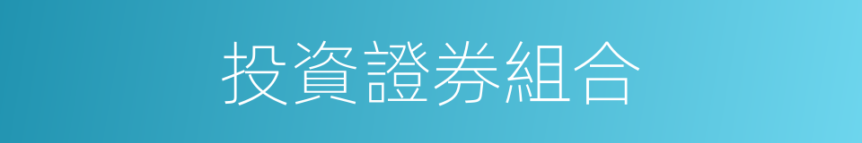 投資證券組合的同義詞