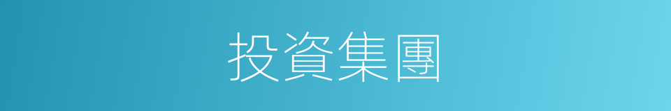 投資集團的同義詞