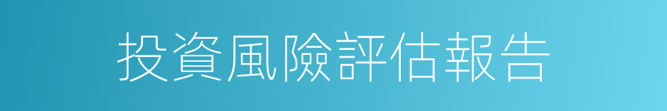 投資風險評估報告的同義詞