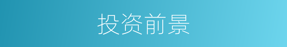 投资前景的同义词