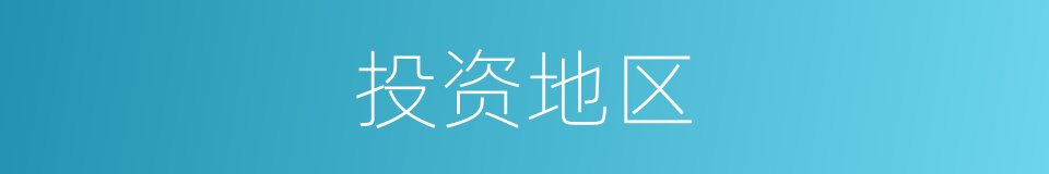 投资地区的同义词