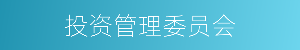 投资管理委员会的同义词