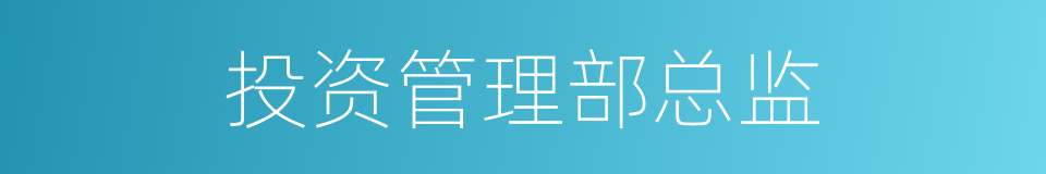投资管理部总监的同义词