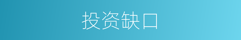 投资缺口的同义词