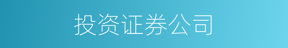 投资证券公司的同义词