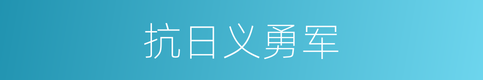 抗日义勇军的意思