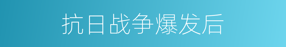抗日战争爆发后的同义词