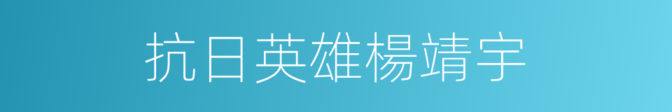 抗日英雄楊靖宇的同義詞