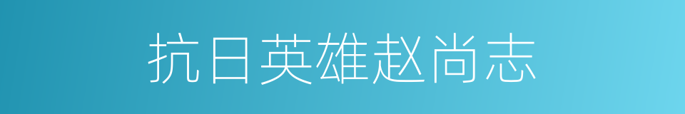 抗日英雄赵尚志的同义词
