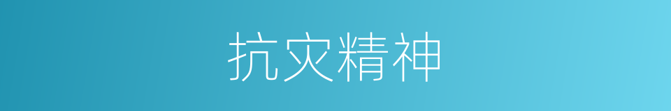 抗灾精神的意思
