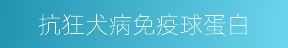 抗狂犬病免疫球蛋白的同义词