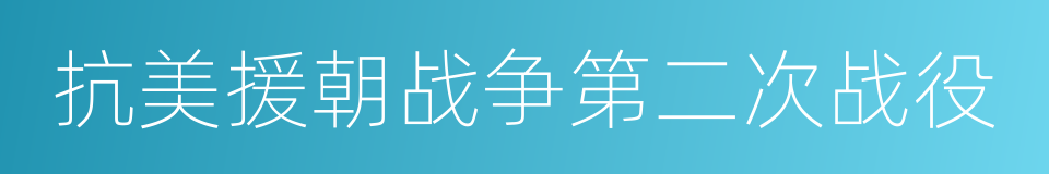 抗美援朝战争第二次战役的同义词