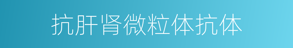 抗肝肾微粒体抗体的同义词