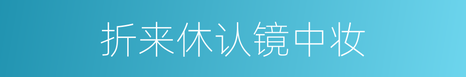 折来休认镜中妆的同义词