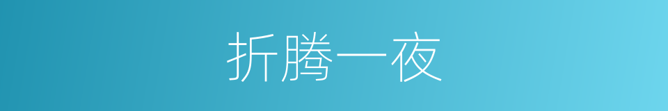 折腾一夜的同义词