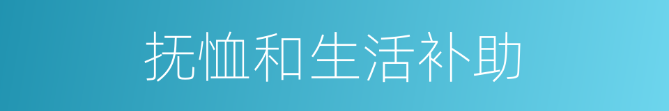 抚恤和生活补助的同义词