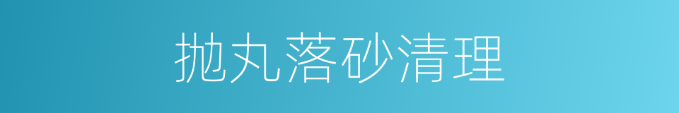 抛丸落砂清理的同义词