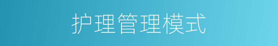 护理管理模式的同义词
