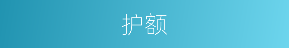 护额的意思