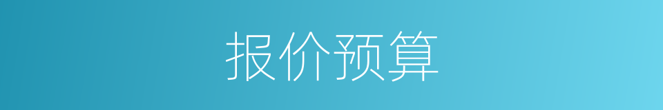 报价预算的同义词