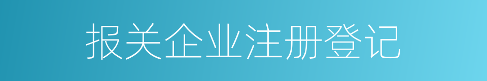 报关企业注册登记的同义词