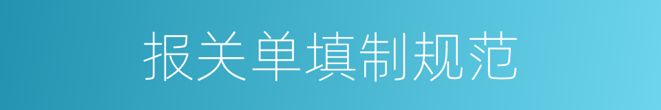 报关单填制规范的同义词