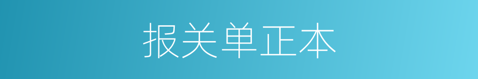 报关单正本的同义词