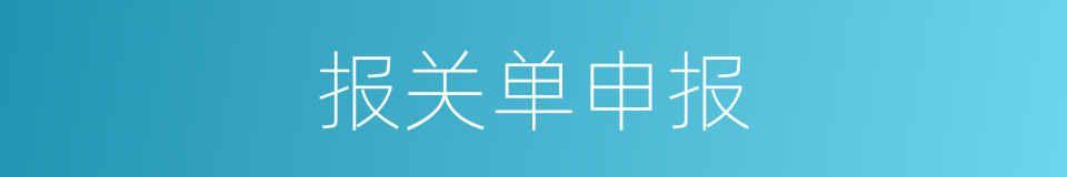 报关单申报的同义词