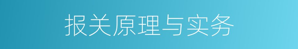 报关原理与实务的同义词