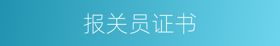 报关员证书的同义词