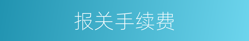 报关手续费的同义词