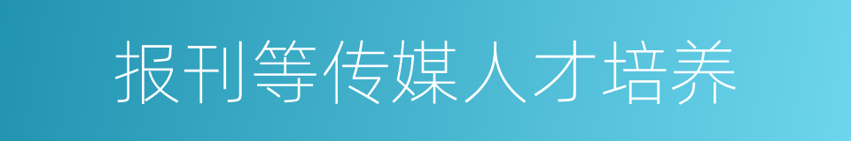 报刊等传媒人才培养的同义词