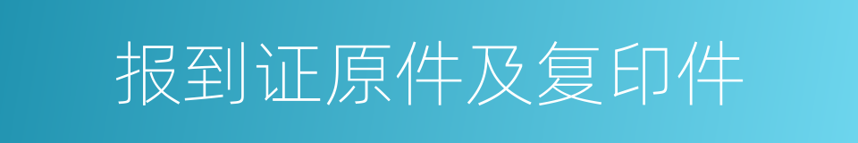 报到证原件及复印件的同义词