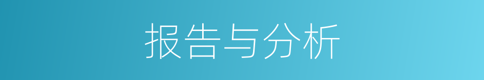 报告与分析的同义词
