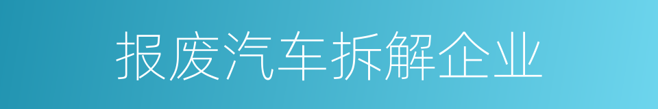 报废汽车拆解企业的同义词