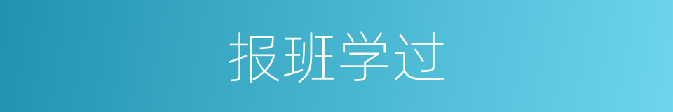 报班学过的同义词