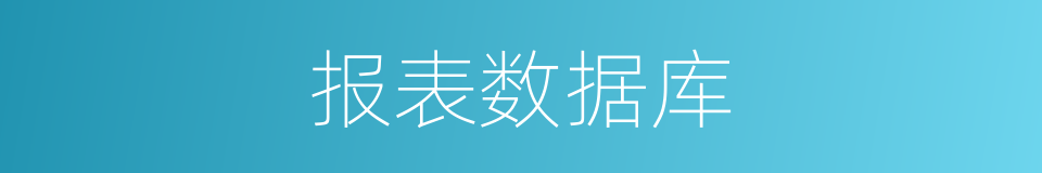 报表数据库的同义词