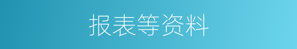 报表等资料的同义词