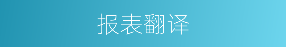 报表翻译的同义词