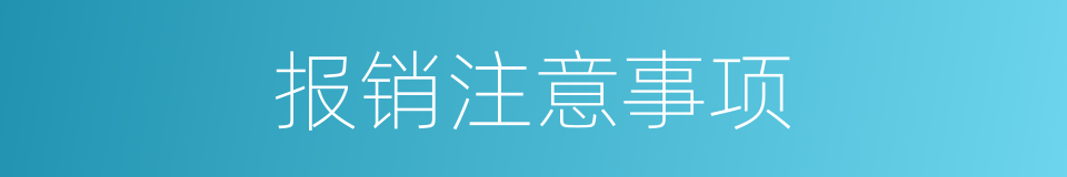 报销注意事项的同义词