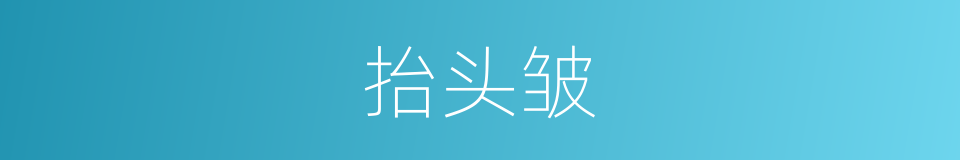 抬头皱的同义词