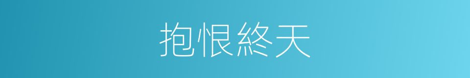 抱恨終天的意思