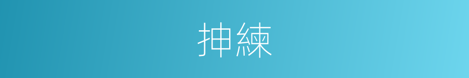 抻練的意思