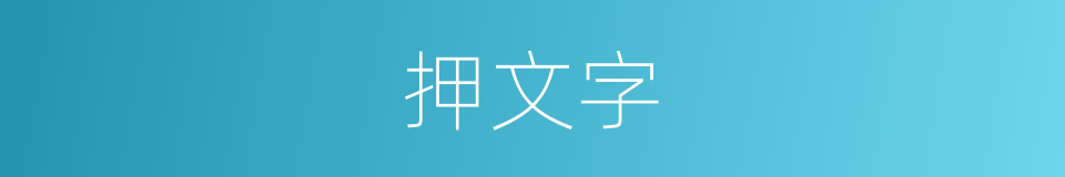 押文字的意思